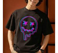 Casual style Neon Skull Face Design 100 percent cotton loose fit tops graphic t shirt men's clothing summer outfit for men men's tshirt street wear g