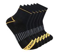 CAT Catepillar Men's 6-Pack Half Cushioned Quarter Socks, Black, XX-Large