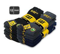 CAT Caterpillar 12 Paar REAL WORK SOCKS Damen Herren Arbeitssocken Business Socken Strümpfe Größenauswahl 35-50 (39-42, 12 Paar Farbmix1)