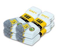 CAT Caterpillar 12 Paar REAL WORK SOCKS Damen Herren Arbeitssocken Business Socken Strümpfe Größenauswahl 35-50 (41-45, 12 Paar Weiß)