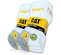 CAT Caterpillar 6 Paar REAL WORK SOCKS Damen Herren Arbeitssocken Business Socken Strümpfe Weiß Größe 41-45