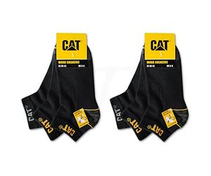 CAT Caterpillar 6 Paar WORK SNEAKERS ArbeitsSneaker Sneaker ArbeitsSocken Socken Strümpfe Größe 39-50 (47-50, 6 Paar Schwarz)
