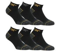 CAT Caterpillar 6 Paare Herren Universal/Arbeit kurze Socken ausgezeichnete qualität von Baumwolle (Schwarz, 47-50)