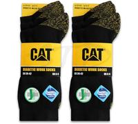 CAT® CATERPILLAR Diabetiker Arbeitssocken, Herren, Comfort Fit Socken ohne Gummi, hochwertige Baumwolle, Größen 39-42 & 43-46 (DE/NL/SE/PL, Numerisch, 39, 42, Regular, Regular, 6 Paar Schwarz)