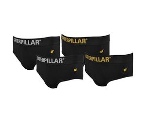 CAT Caterpillar Herren-Slips (4er-Pack) - Stretch-Baumwolle (Schwarz, XL)