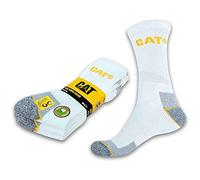 CAT Caterpillar REAL WORK SOCKS Damen Herren Arbeitssocken Business Socken Strümpfe Größe 35-50 (41-45, 3 Paar Weiß)