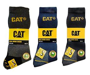 Cat Caterpillar Universal, Herrensocken, 6|9|12|24 Paar, Farben und Größe nach Wahl in Schwarz, Blau, Grau, In 35 - 40 | 41 - 45 | 46 - 50 (Übergröße), 12 Paar Socken ( 6 Grau + 6 Blau ), 43.