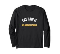 Cat Hair is My Summer Sparkle Frauen Katzenbesitzer Spruch Langarmshirt