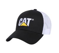CAT Herren-Kappe mit erhöhtem Logo, Schwarz Weiß, Einheitsgröße