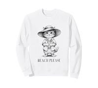 Cat Kitten Beach Please Sommerstimmung, Humor für Erwachsene, Sarkasmus Sweatshirt