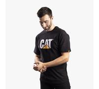 CAT MARKENLOGO Herren Baumwoll-T-Shirt Schwarz M