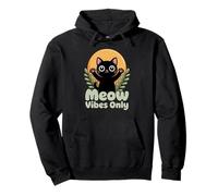 Cat Meow Theme with Kitten Motif for Men and Women Pullover Hoodie