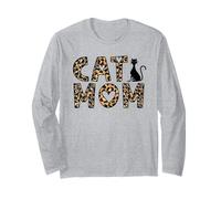 Cat Mom Cheetah Print Design Love Cats Kittens Animals Langarmshirt