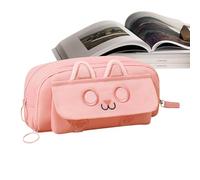 Cat Pencil Case - Girls Embroidered Cat Pencil Box | Cute Desk Organizer And Stationery Pouch For Markers And Pencils | Aesthetic Pencil Bag For School And Office Cute Pencil Case Organizer Stylish