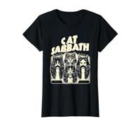 Cat Sabbath Lustige Katze Preisgünstiges Grafik-T-Shirt, Damen, Schwarz, XL