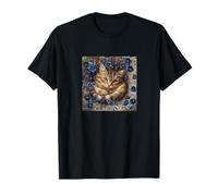 Cat with Flowers Graphic T-Shirt