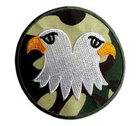 Catch the Patch Adler Militär Army Aufnäher zum Aufbügeln Military 7,5 x 7,5 cm Bügelbild für Erwachsene mit Heraldik Wappen Vintage Authentisch, Airsoft SWAT Medic Blutgruppe Anwendung