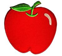 Catch the Patch Apfel Frucht Obst Aufnäher zum Aufbügeln 7,5 x 8 cm Bügelbild für Kinder mit Erdbeere Banane Bunt Glitzer, Bügelpatch Patches Bügelflicken Geschenk