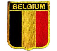 Catch the Patch Belgien Aufnäher zum Aufbügeln 6,4 x 7,3 cm Bügelbild für Erwachsene Kinder mit Original Nationalflagge, Reisemotiv Souvenir Patches