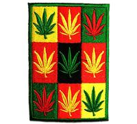 Catch the Patch Cannabis Marijuana Weed Aufnäher zum Aufbügeln 6,4 x 9,5 cm Bügelbild für Erwachsene mit Reggae Vintage, Bügelpatch Patches Bügelflicken