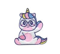 Catch the Patch Einhorn mit Brille - (Größe: 6 x 6,7 cm) - Patches, Bügelbilder, Aufbügler - zum Aufbügeln oder Aufnähen - Ideal für Kleidung, Rucksäcke