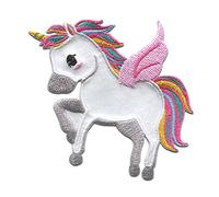 Catch the Patch® Einhorn mit Flügeln - Aufnäher zum Aufbügeln | Bügelbild für Kinderkleidung, Jeans, Jacken & Rucksack | bestickt & waschfest | 7,6 x 7,3 cm