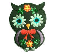 Catch the Patch Eule Aufnäher zum Aufbügeln 6,7 x 9 cm Bügelbild für Kinder Mädchen mit Lieblingsvogel Federtier, Bügelpatch Patches Bügelflicken
