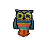 Catch the Patch Eule Aufnäher zum Aufbügeln 7,5 x 5,5 cm Bügelbild für Kinder Mädchen mit Lieblingsvogel Federtier, Bügelpatch Patches Bügelflicken