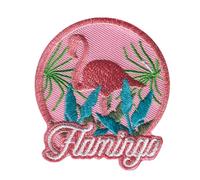 Catch the Patch Flamingo Vogel Aufnäher zum Aufbügeln 5,3 x 6,1 cm Bügelbild für Kinder Mädchen mit Lieblingsvogel Federtier, Bügelpatch Patches Bügelflicken