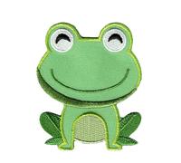 Catch the Patch Frosch Aufnäher zum Aufbügeln 5,9 x 6,8 cm Bügelbild für Kinder Mädchen mit Wassertier Meer, Bügelpatch Patches Bügelflicken