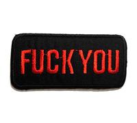 Catch the Patch Fuck You! Biker - (Größe: 9 x 4,3 cm) - Stickpatch - Ideal für Kutte, Rockerjacke, Jeansweste, Kleidung & Accessoires - Robuster Patch für Erwachsene