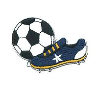Catch the Patch Fußball Fußballschuh Sport - (Größe: 6 x 4,3 cm) Aufnäher, Bügelbilder, Aufbügler, Applikationen, Patches, Sticker zum Aufbügeln oder Aufnähen - für Kleidung, Taschen, Jacken