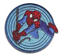 Catch the Patch Marvel Spiderman Comic Netz rund - (Größe: 6,1 x 6,2 cm) - Aufbügler & Applikationen in verschiedenen Größen - Ideal für Kleidung, Schulranzen, Jeans & Rucksäcke