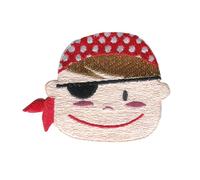Catch the Patch Pirat Augenklappe Aufnäher zum Aufbügeln 5,5 x 4,2 cm Bügelbild für Kinder mit Karibik Schatz Vintage Original, Bügelpatch Patches Bügelflicken Kindergeburtstag