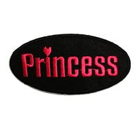 Catch the Patch Princess Aufnäher zum Aufbügeln 8,8 x 4,4 cm Bügelbild für Mädchen Erwachsene mit Girly Pailletten Glitzer Glamour, Bügelpatch Patches Bügelflicken Geschenk