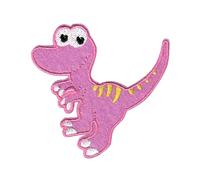 Catch the Patch Velociraptor Dinosaurier Aufnäher zum Aufbügeln 6,5 x 7 cm Bügelbild für Kinder Mädchen mit Dino Reptil, Bügelpatch Patches Bügelflicken