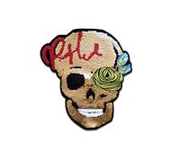 Catch the Patch XXL Totenkopf Rose mit Wendepailletten - (Größe: 30,6 x 26,7 cm) - Kultige Aufnäher zum Aufbügeln & Aufnähen - Für Jacken, Rucksäcke, Shirts & Cosplay - Ein Must-have für DIY-Fans