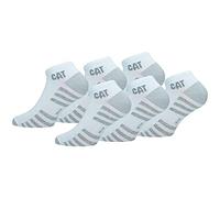 Caterpillar 6 Paar knöchellange Sneakersocken - für Jeden Einsatz - Verstärkte Spitze und Fersen - Baumwolle (Weiß, 43-46)