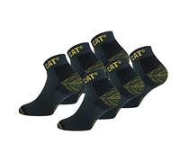 Caterpillar 6 paar Premium Sneaker Herren-Arbeitsschutzsocken, doppelte Verstärkung an Zehen und Ferse, hochwertige Garne, Baumwollschwamm (Grau, 47-50)