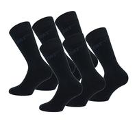 Caterpillar 6 Paar Reine Baumwollsocken - Mittlere Wadenhöhe - Herren (Schwarz, 39-42)