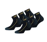 Caterpillar 6 Paar Robust Work Sneaker, Arbeitssocken aus weicher Baumwolle, verstärkte Zehen und Fersen, CORDURA Fiber Technology (Schwarz, 39-42)