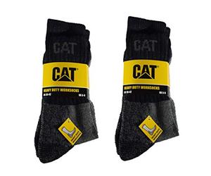 Caterpillar CAT 9/12 Paar Heavy Duty (Schwerlast) Arbeitssocken, Schwarz in 39-42/43-46 (43-46, 6 Paar Schwarz)