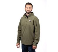 Caterpillar Cat Mikrofleece Viertel-Zip Polyester Herren grünes Sweatshirt L