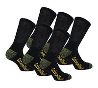 Caterpillar Diabetic Work Socks 6 Paar Arbeitssocken, Bessere Durchblutung, Feuchtigkeitstransportierend, Spannt Nicht, Verstärkte Ferse Spitze, Baumwolle, Handgekettelt (Schwarz, 39-42)