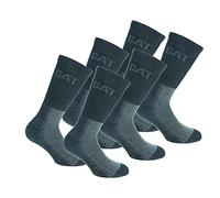 Caterpillar Heavy Duty Worksocks 6 Paar Profi - Arbeitssocken aus hochwertiger Baumwolle mit elastischer Lycra-Faser (Schwarz, 43-46)