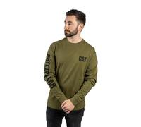Caterpillar Herren Trademark Banner Long Sleeve Tee with Center Back Neck Wire Management Loop and Cat Logo T-Shirt, Chive, L