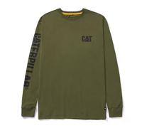 CAT MARKEN BANNER Herren Baumwoll Langarm-T-Shirt Grün L