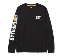 CAT Langarmshirt T-Shirt Langarm Banner Long Sleeve cream / schwarz, Farbe: schwarz, Größe: XL