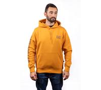 Caterpillar Markenbanner Baumwolle Herren Gelbes Kapuzensweatshirt XL