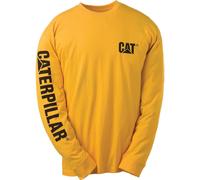 Caterpillar Markenzeichen Banner Langarm Baumwoll Herren T-Shirt in Gelb L